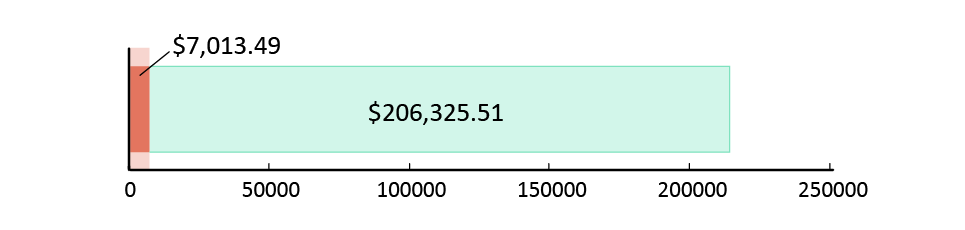 US$7,013.49 spent; US$206,325.51 left